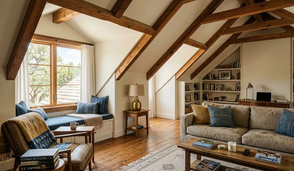 Finished attic conversion bonus room with dormer light, authentic, natural light