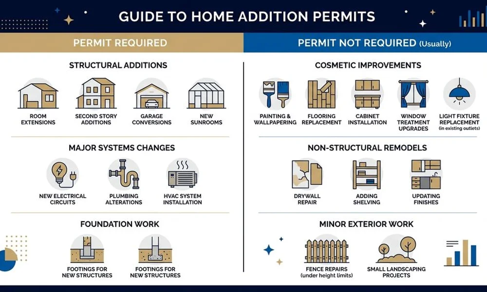 Permit-required vs not graphic for additions, brand navy and gold