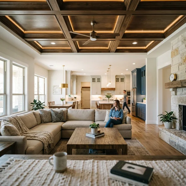 Stone Oak whole-home remodel living room